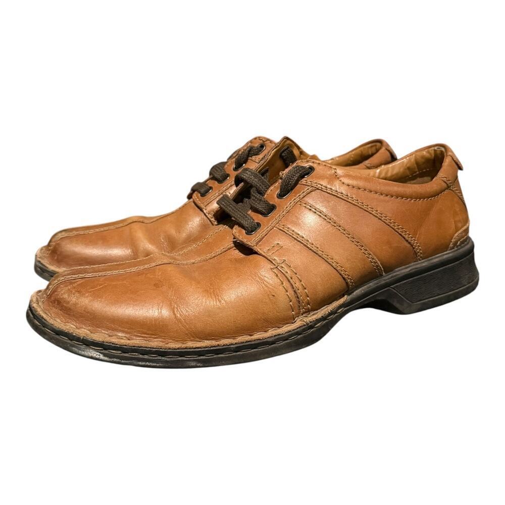 Clarks Men’s Brown Leather Lace Up Oxford Casual Comfort Shoes Size 9.5 M